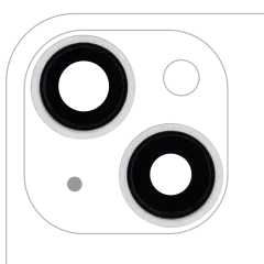 Back Camera Lens With Bracket  & Bezel Compatible For iPhone 13 / 13 Mini  ( 2 Piece) (Real Sapphire / Premium) (Starlight)