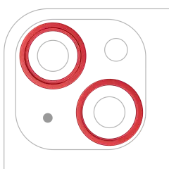 Back Camera Bezel Ring Only Compatible For iPhone 14 / 14 Plus (Red) (2 Piece Set)