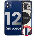 Back Housing W/ Small Components Pre-Installed Compatible For iPhone 12 (US Version) (No Logo) (Aftermarket Plus) (Blue)