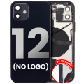 Back Housing W/ Small Components Pre-Installed Compatible For iPhone 12 (US Version) (No Logo) (Aftermarket Plus) (Black)