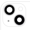 Back Camera Lens With Bracket  & Bezel Compatible For iPhone 13 / 13 Mini  ( 2 Piece) (Real Sapphire / Premium) (Starlight)